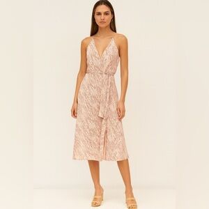 Gentle Fawn Wrap Midi Dress Floral Boho V Neck Size Small